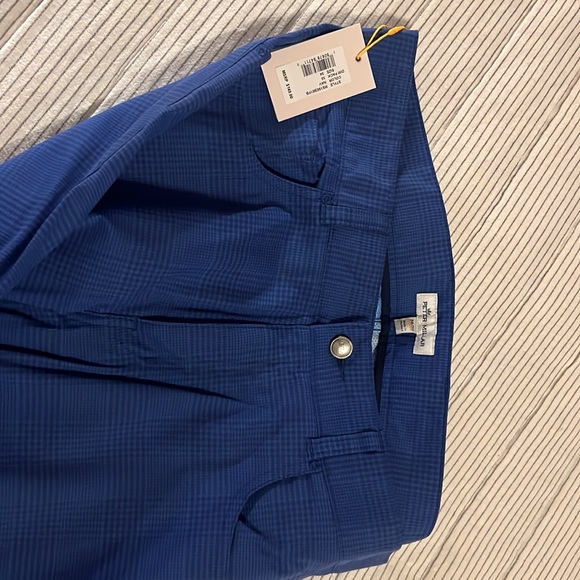 Peter Millar 5 pocket chino blue plaid never worn NWT - Picture 3 of 3